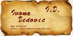 Ivona Dedović vizit kartica